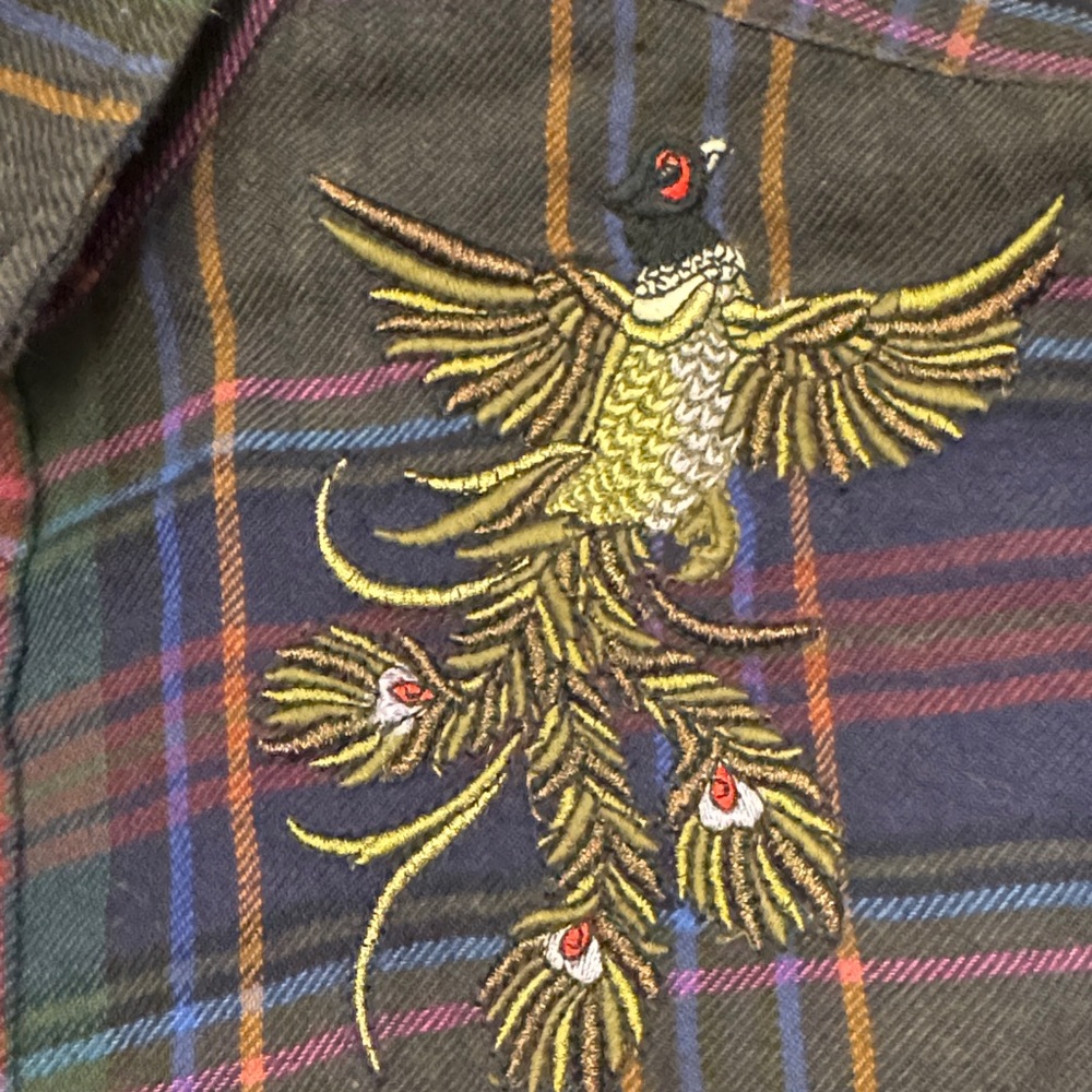 Polo by Ralph Lauren Multicolor Plaid Shirt with Bird Embroidery - Picture 4 of 6